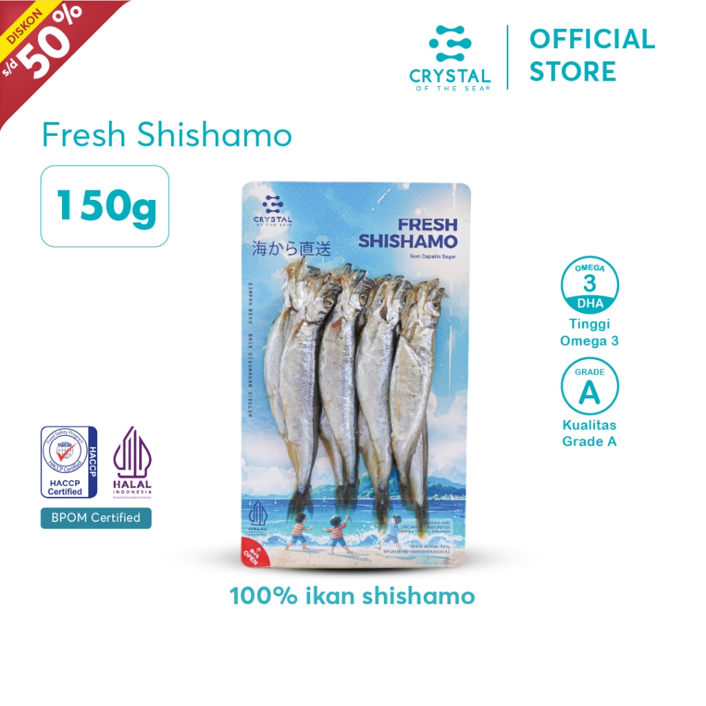 

Crystal of the Sea - Fresh Shishamo 150gr / Ikan Capelin Premium Grade A / Full Telur