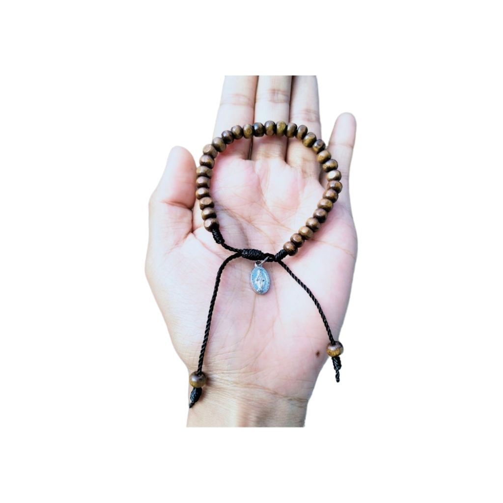 G230 GELANG BUNDA MARIA MANIK KAYU 5 MM KATOLIK