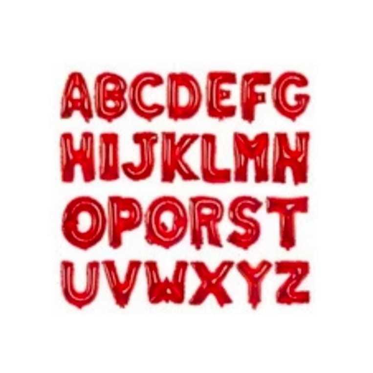 BALON FOIL HURUF ABJAD ALPHABET A-Z MERAH/ BALON FOIL HURUF MERAH A-Z.