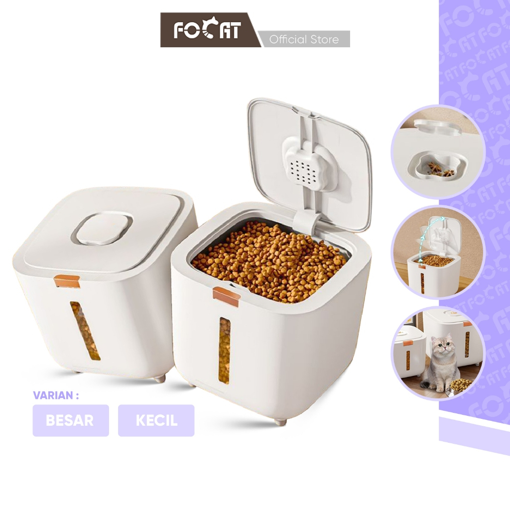 [GARANSI PECAH] FOCAT Tempat Penyimpanan Makanan Kering Hewan Peliharaan E03/E04 Pet Food Storage