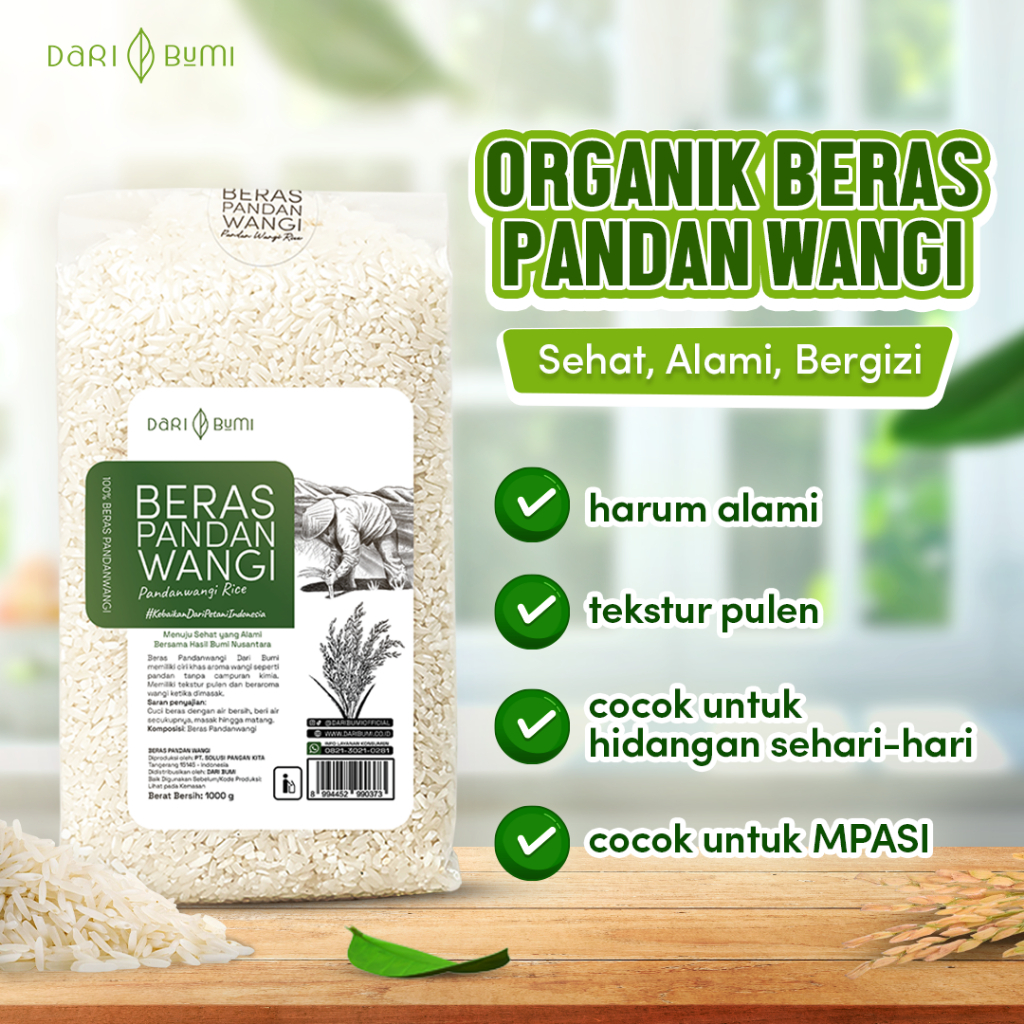 

Dari Bumi Beras Pandan Wangi Organik 1 Kg Premium Pure