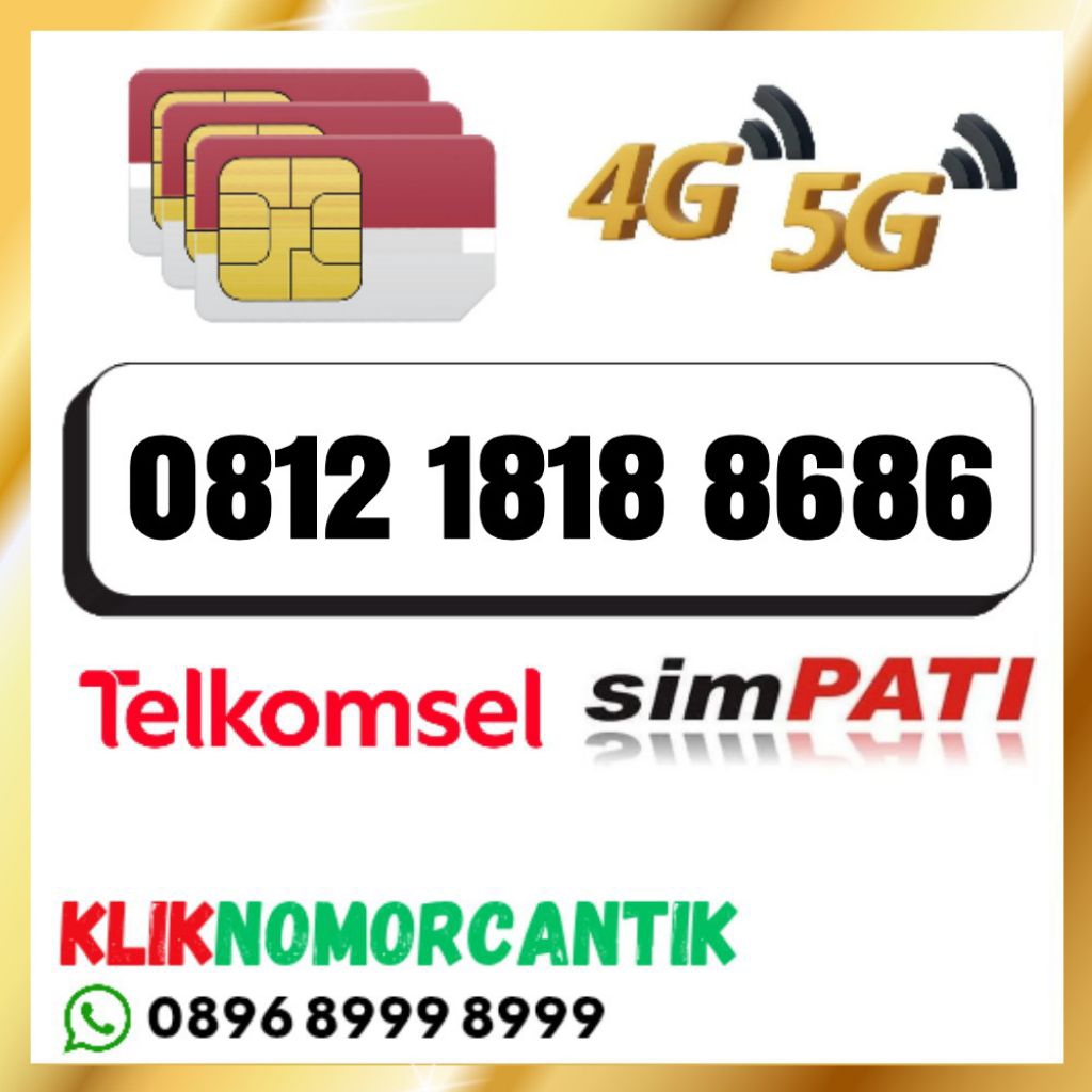 nomor cantik Telkomsel simpati O812 1818 8686