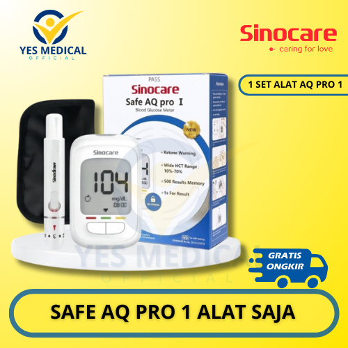 Sinocare Alat Tes Gula Darah Safe Accu Instant BGM 200 Memori HCT 30-60%