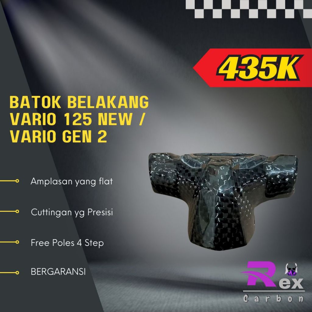 Batok Stang Belakang Vario 125 New/Gen 2 K2V Carbon Kevlar