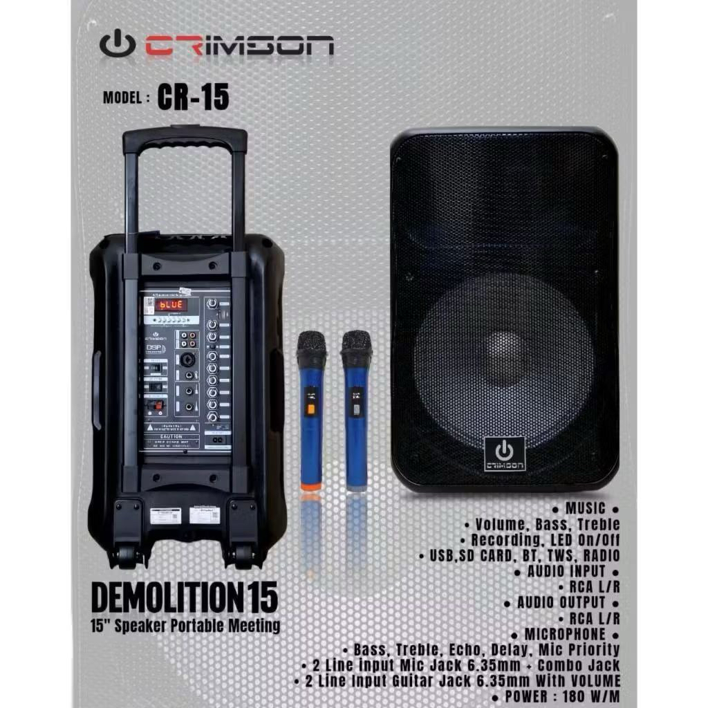 Speaker portable Crimson CR-15 Demolition 15" Speaker Portable Meeting