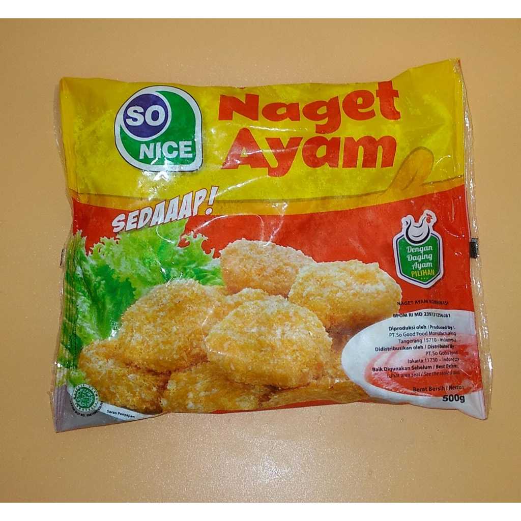 

SO NICE NAGET AYAM 500 GR (CHICKEN NUGGET)