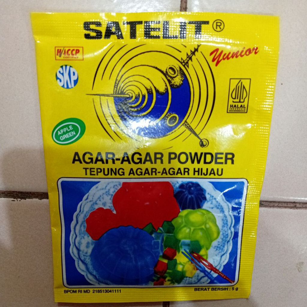 

Satelit Sriti Kemasan Sachet Tepung Agar-Agar Hijau 6,5gr
