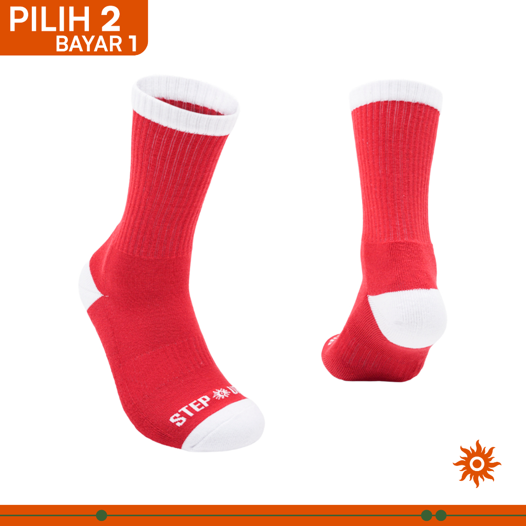 StepUp Socks Kaos Kaki - Red Blush