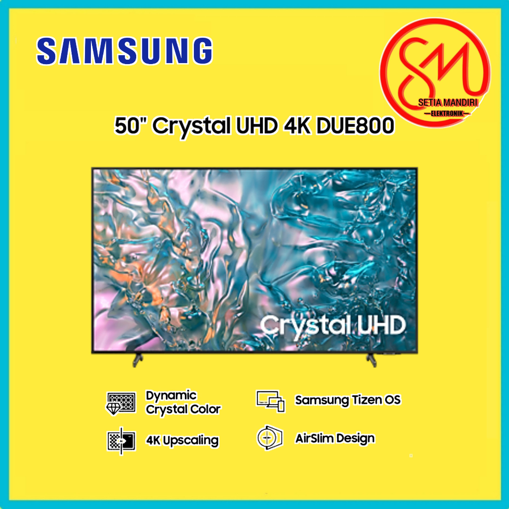 SAMSUNG 43" 50" Crystal UHD 4K DUE800 Smart TV LED Digital DVB-T2 - UA43DUE800KXXD UA50DUE800KXXD