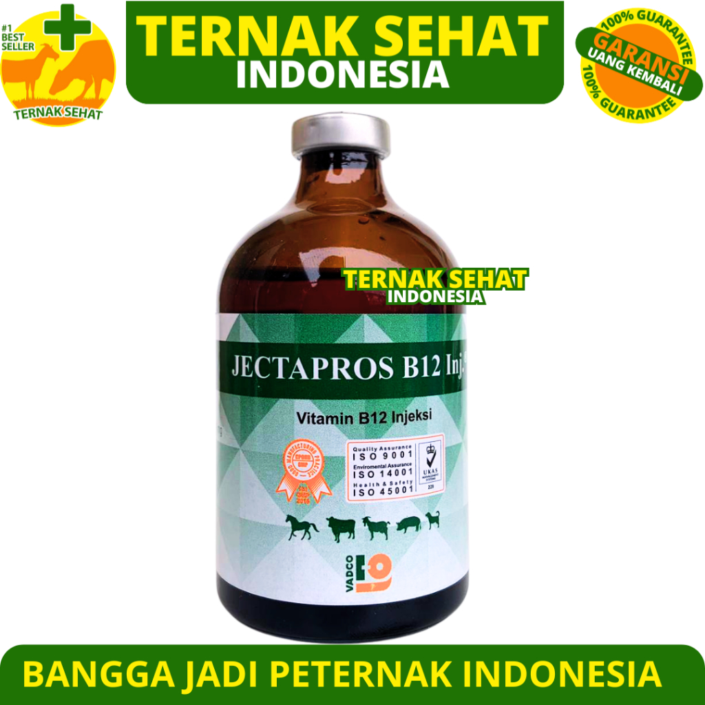 JECTAPROS B12 100ML VADCO - Vitamin B12 Hewan Anti Anemia & Menambah Nafsu Makan - Like Jectavit b12