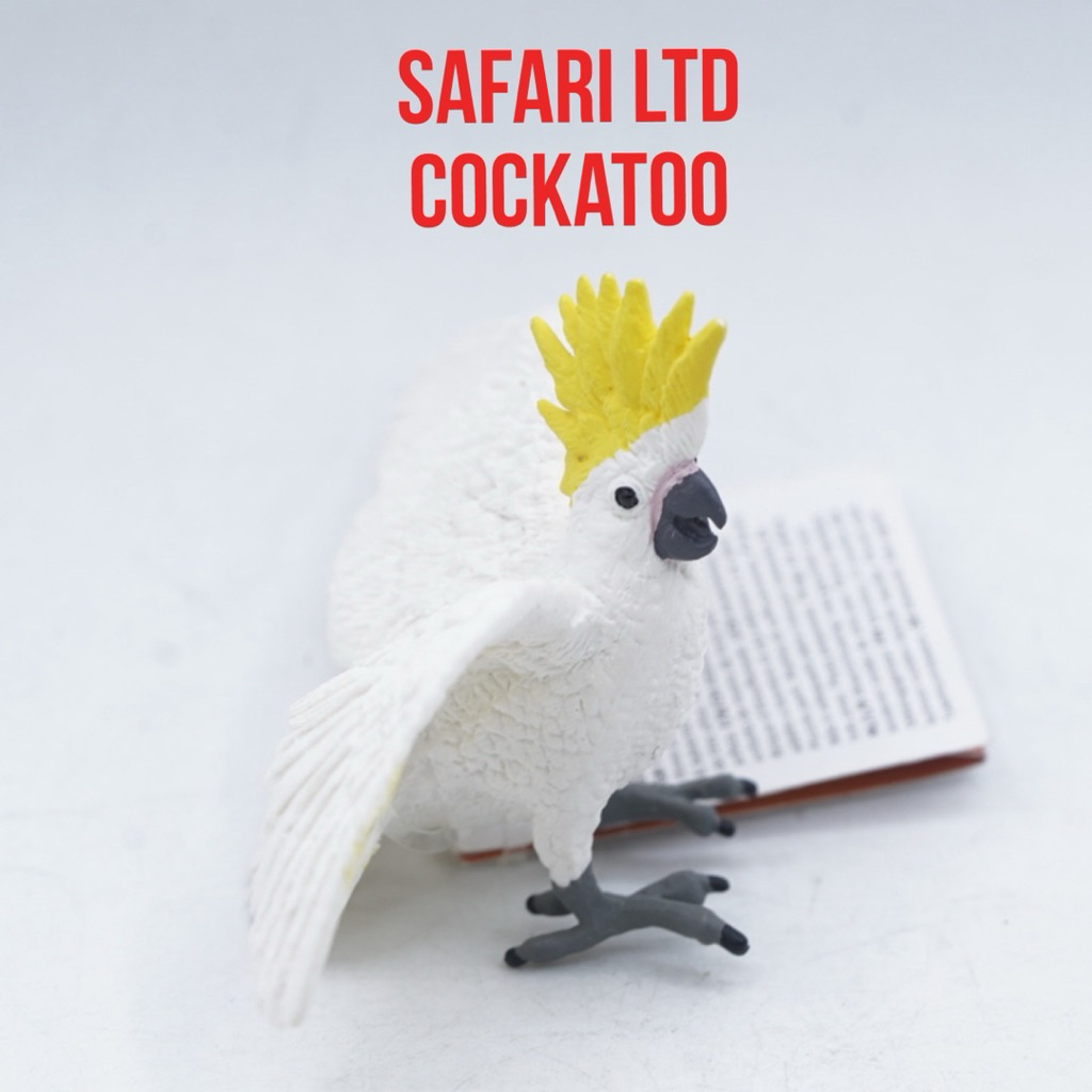 Safari Ltd Cackatoo Bird Burung Kakatua Jambul Kuning Cacatuidae Figure Binatang Miniature Hewan Ani