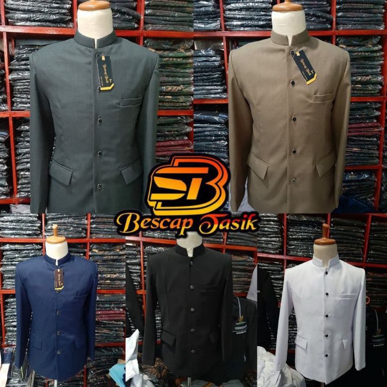 KODE C89B Bescap Tasik  Jasko Polos Premium Bescap Tasik Jasko Mandarin Pria Baju Muslim Pria Jasko 