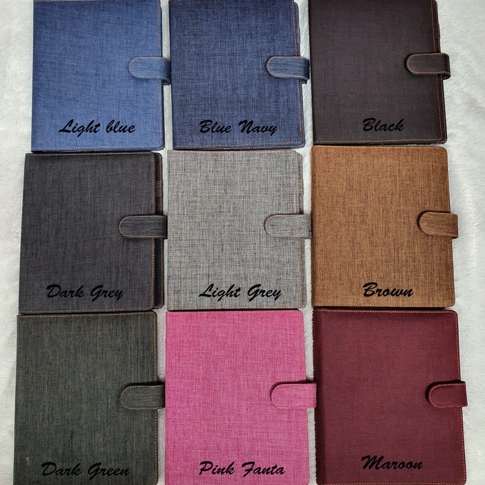 

KODE T73B BINDER BAHAN JEANSDENIM 9 WARNA PILIHAN A5 DAN B5