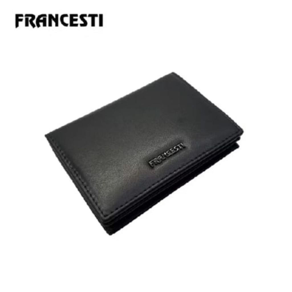 FrancestiDompet Kartu Pria/Wanita Genuine Leather 167 Blackdilengkapi RFIDProtection