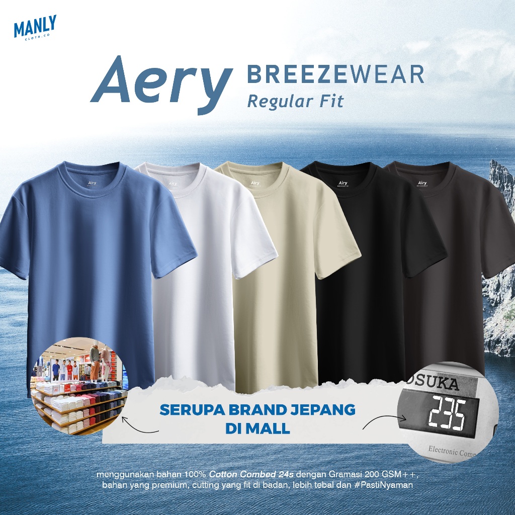 MANLY Aerysm Reguler Fit T-Shirt BrizzWer Quick Dry Tech