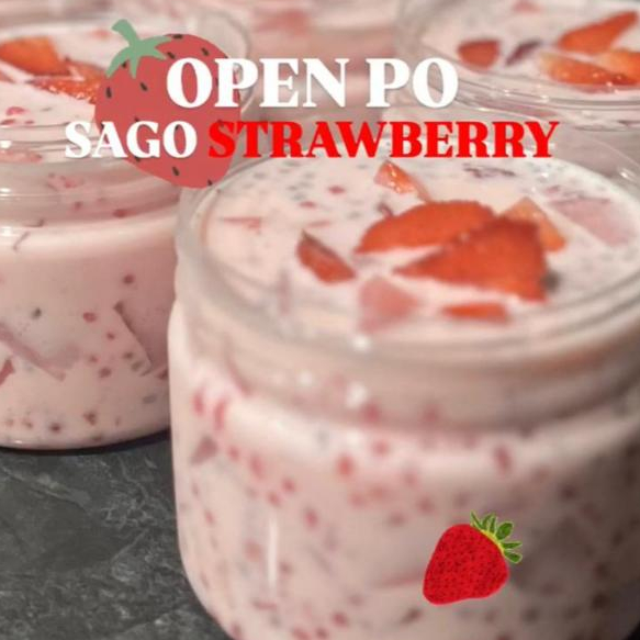 

Sagoo Sago Strawberry Sagu Stroberi Creamy Segar dengan Buah Asli