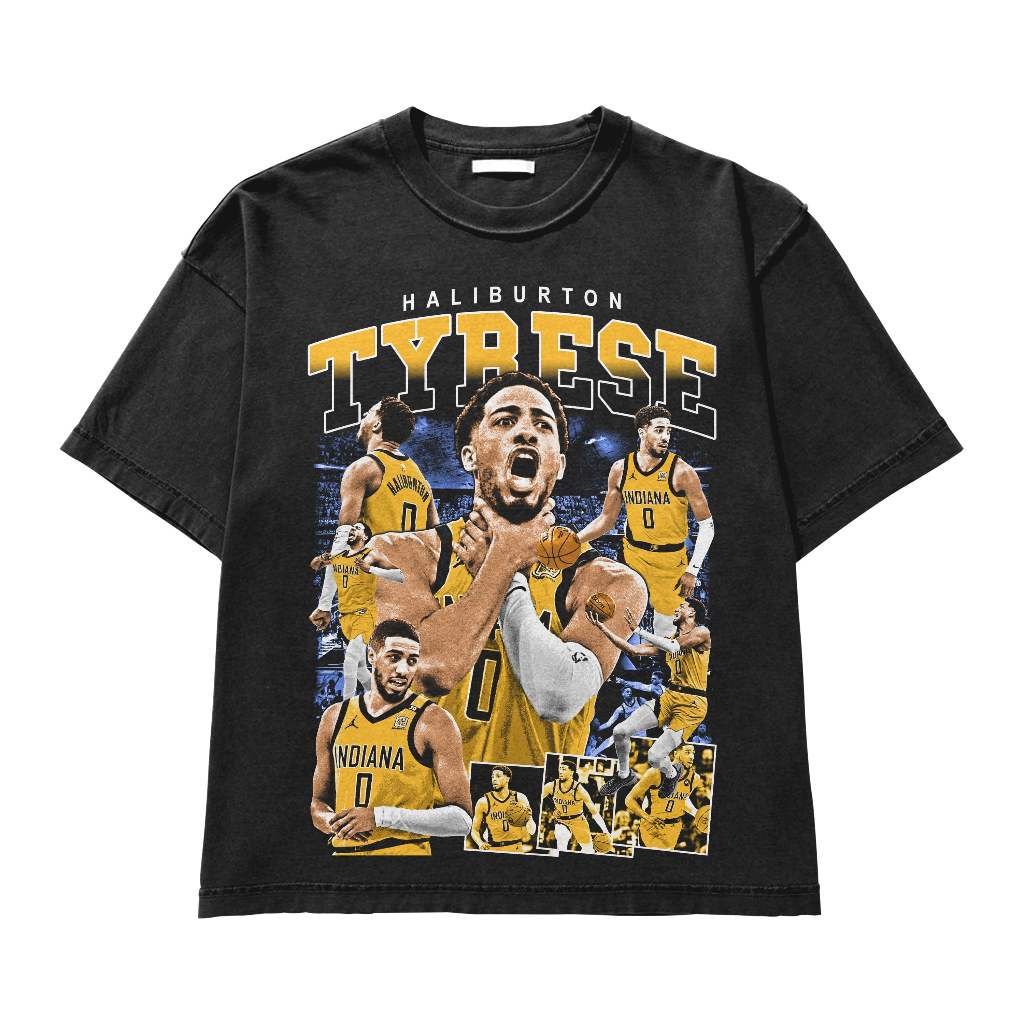 HMYL Tyrese Haliburton Bootleg 90s Tshirt Katun 24s Black