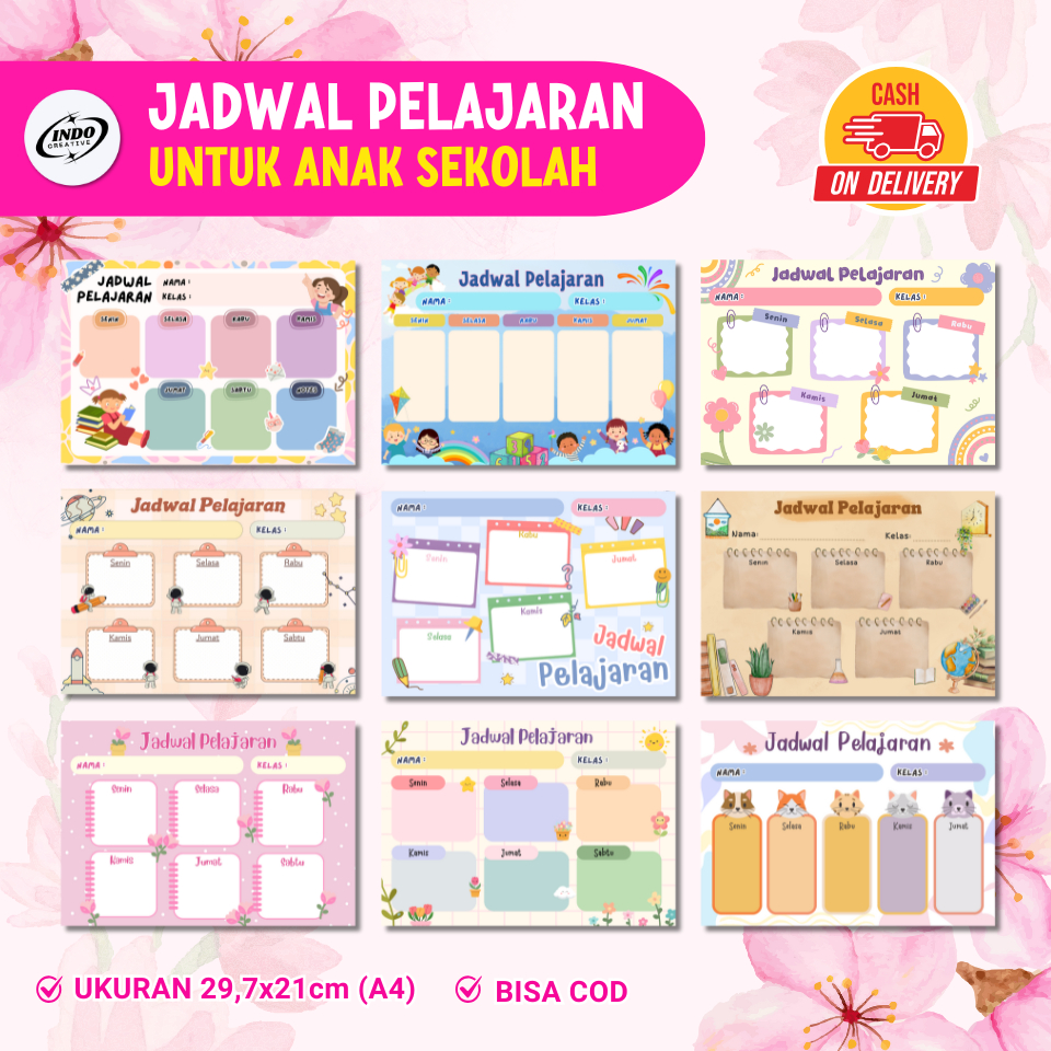 

[COD] Poster Jadwal Pelajaran Anak Sekolah Motif Lucu - Jadwal Pelajaran Sekolah - Class Schedule - Buku Pelajaran Anak Karakter Lucu