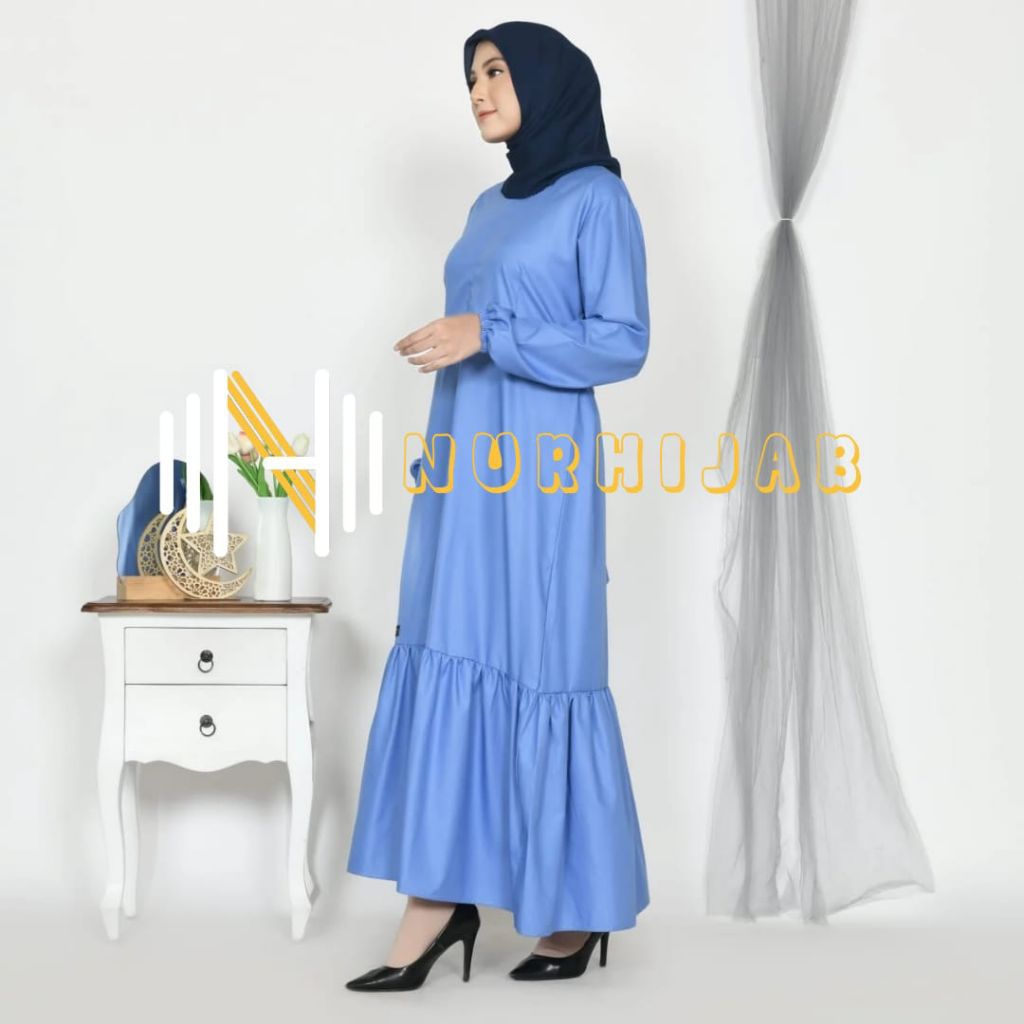 Gamis Toyobo Polos Terbaru Rempel bawah/Dress/Busui friendly