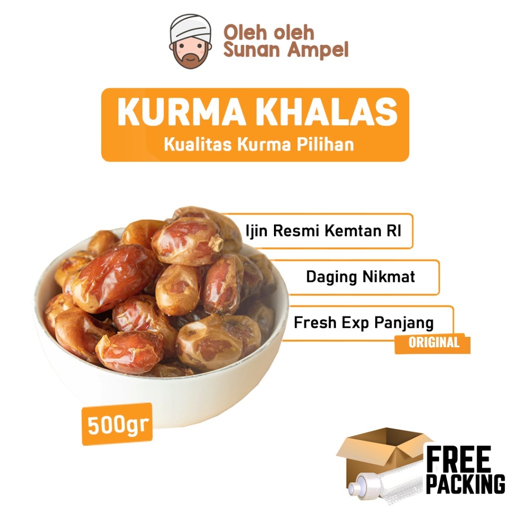 

Kurma KHALAS BPOM 500Gram Premium Asli Arab Saudi Enak Legit Untuk Nabeez Madu Basah Mesir MPASI