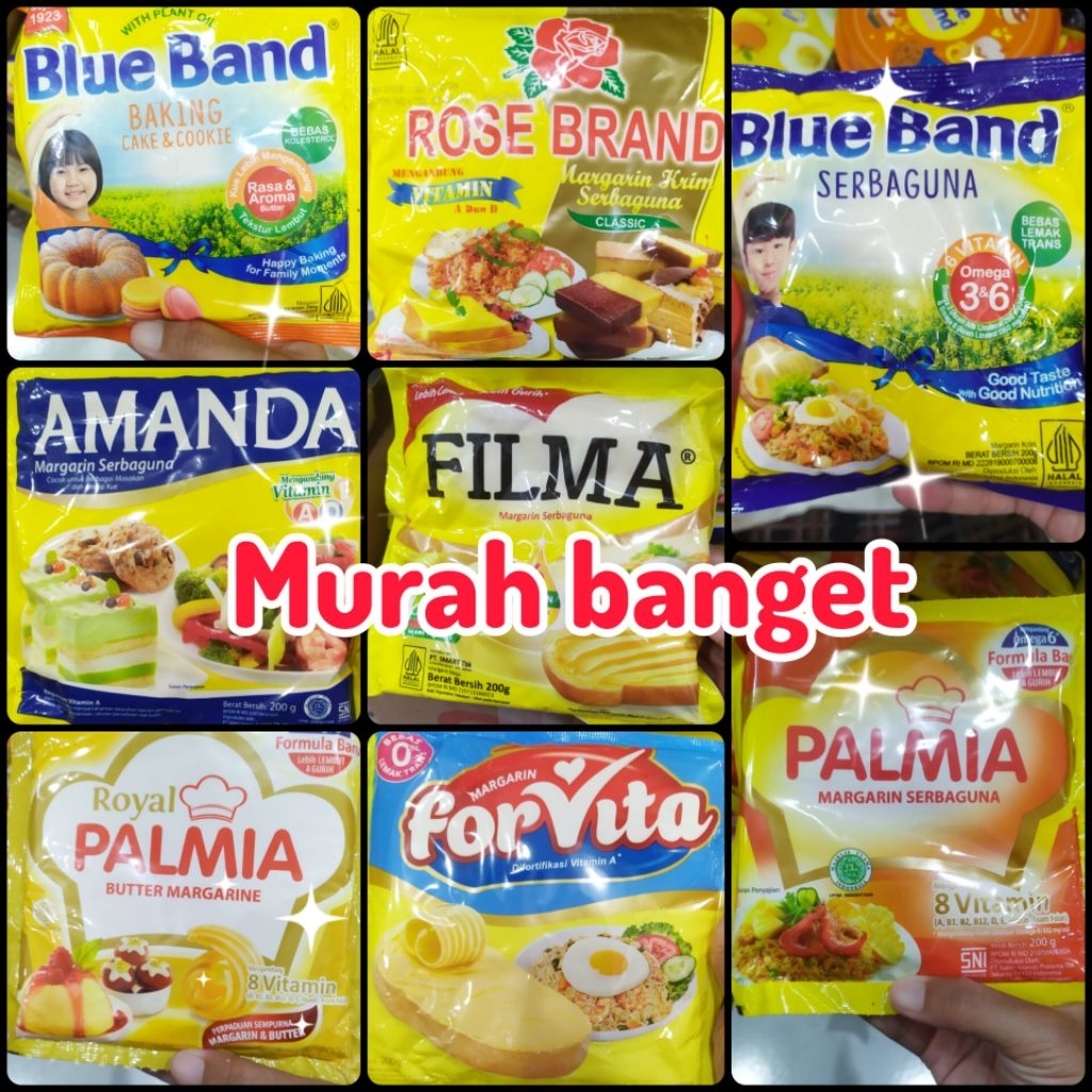 

MARGARINE BUTTER 200g (Blueband, Amanda, Filma, Rosebrand, Palmia, Forvita)