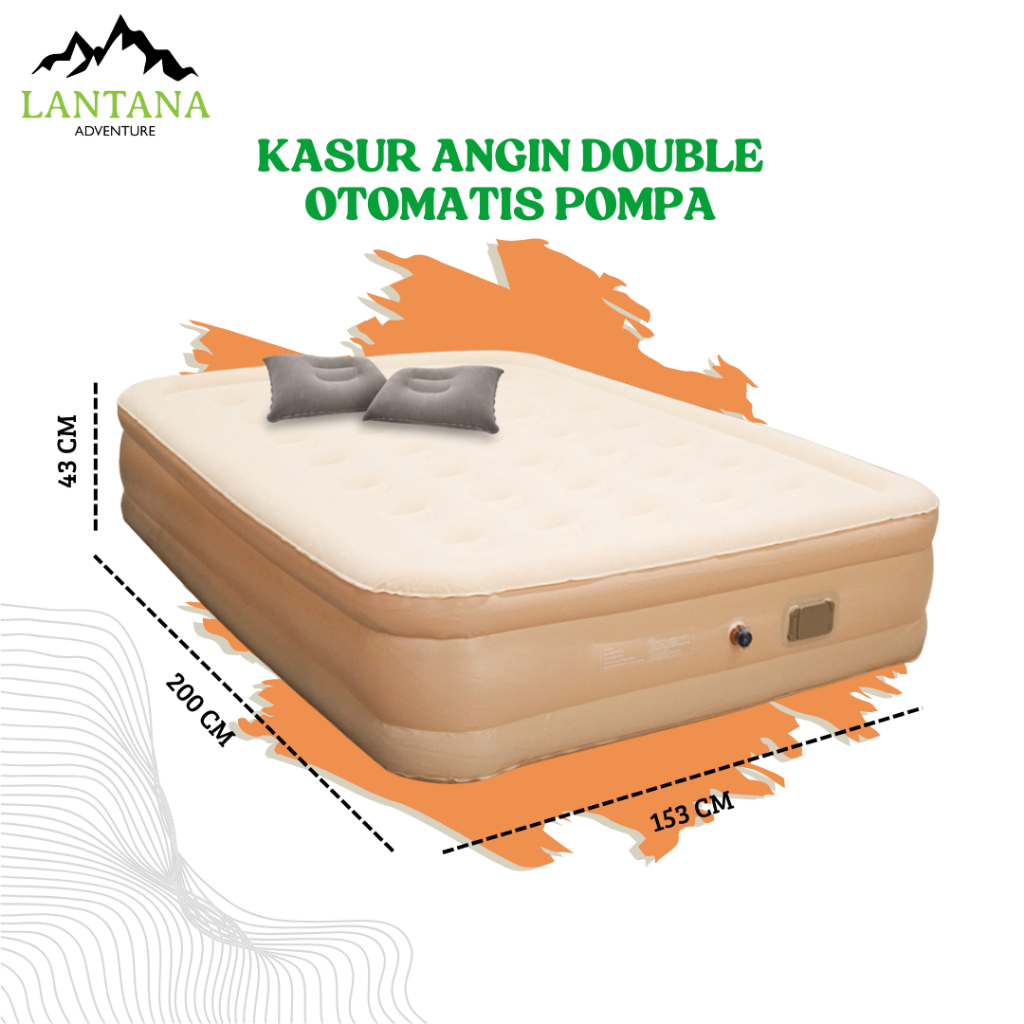 Kasur Angin Matras Angin Camping Matras Otomatis Pompa Elektrik 200 x 153cm