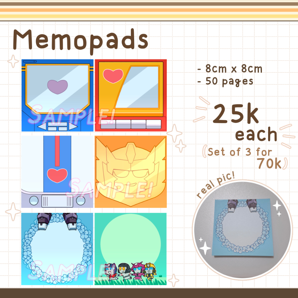 

TRANSFORMERS Memopads [fanmerch by Treppi]