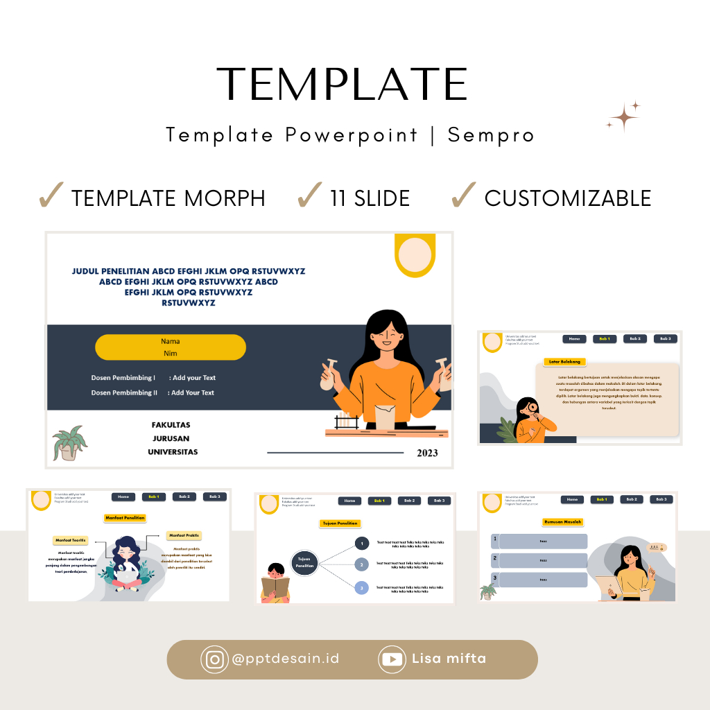Template Powerpoint - Skripsi - Sempro - Morph - Aesthetic Animasi