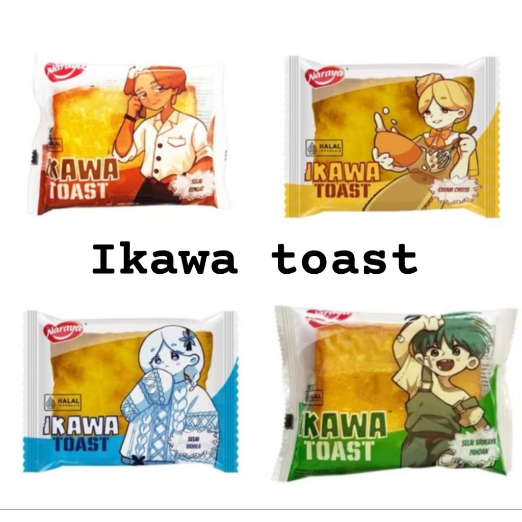 

Naraya Ikawa Toast Roti selai 4 rasa 60 gram expired Agustus 2025
