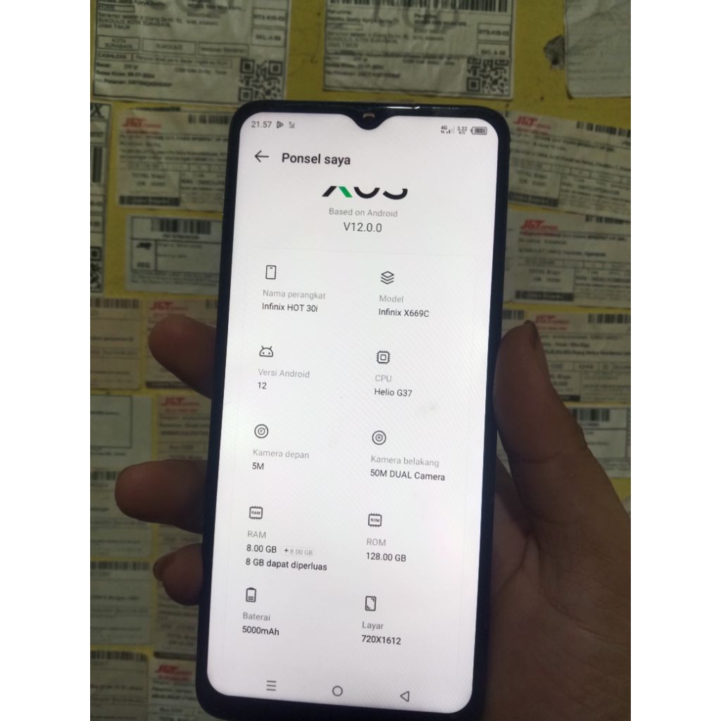 mesin Infinix hot 30i RAM 8+8/128 NORMAL