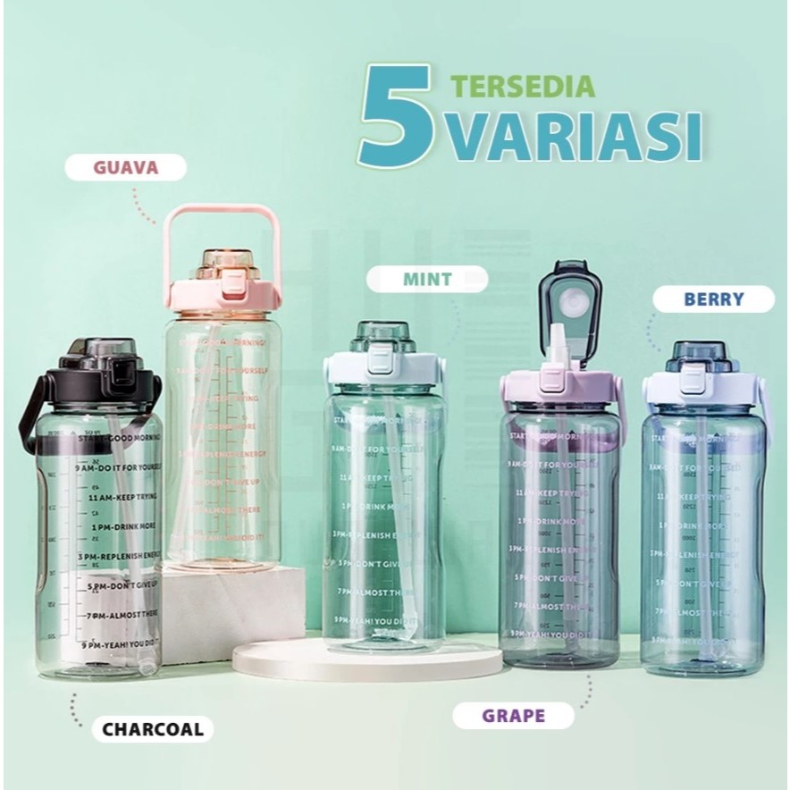 Botol Minum Motivasi 2 Liter Bening BPA