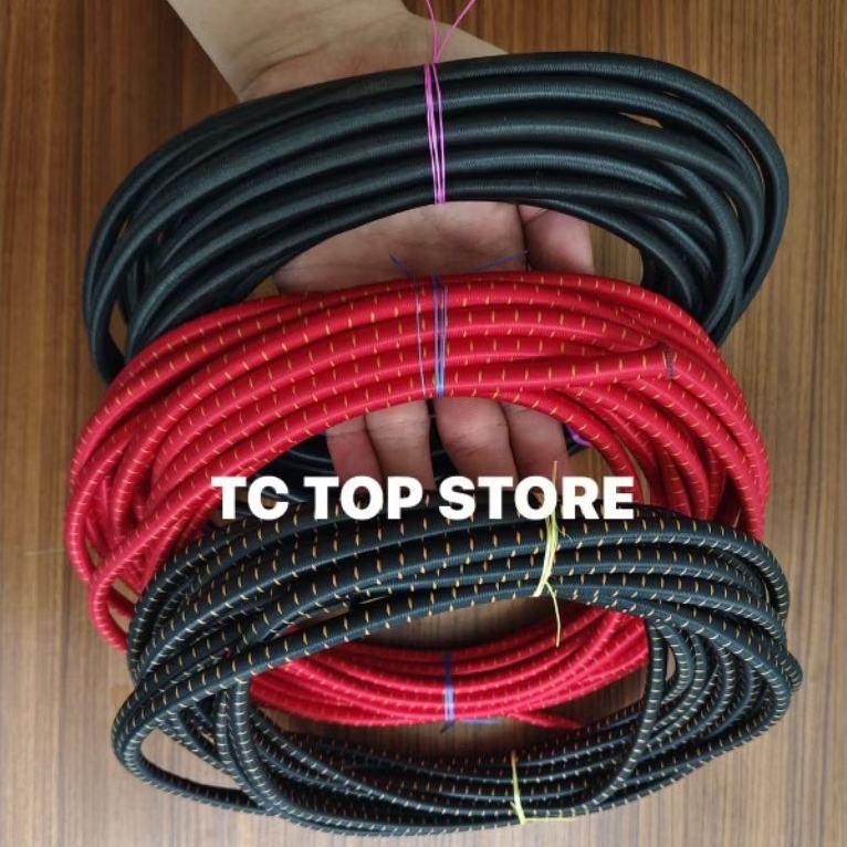 

Al Tali Karet Bulat 8mm / Tali Elastis / Tali String / Tali Bagasi (Panjang 10 Meter)