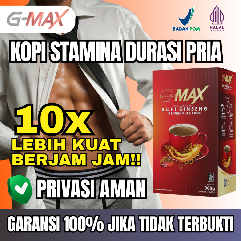 

Kopi Gmax kopi Stamina Pria Kuat Tahan Lama Original minuman Extra Gingseng dan Gula Aren Halal