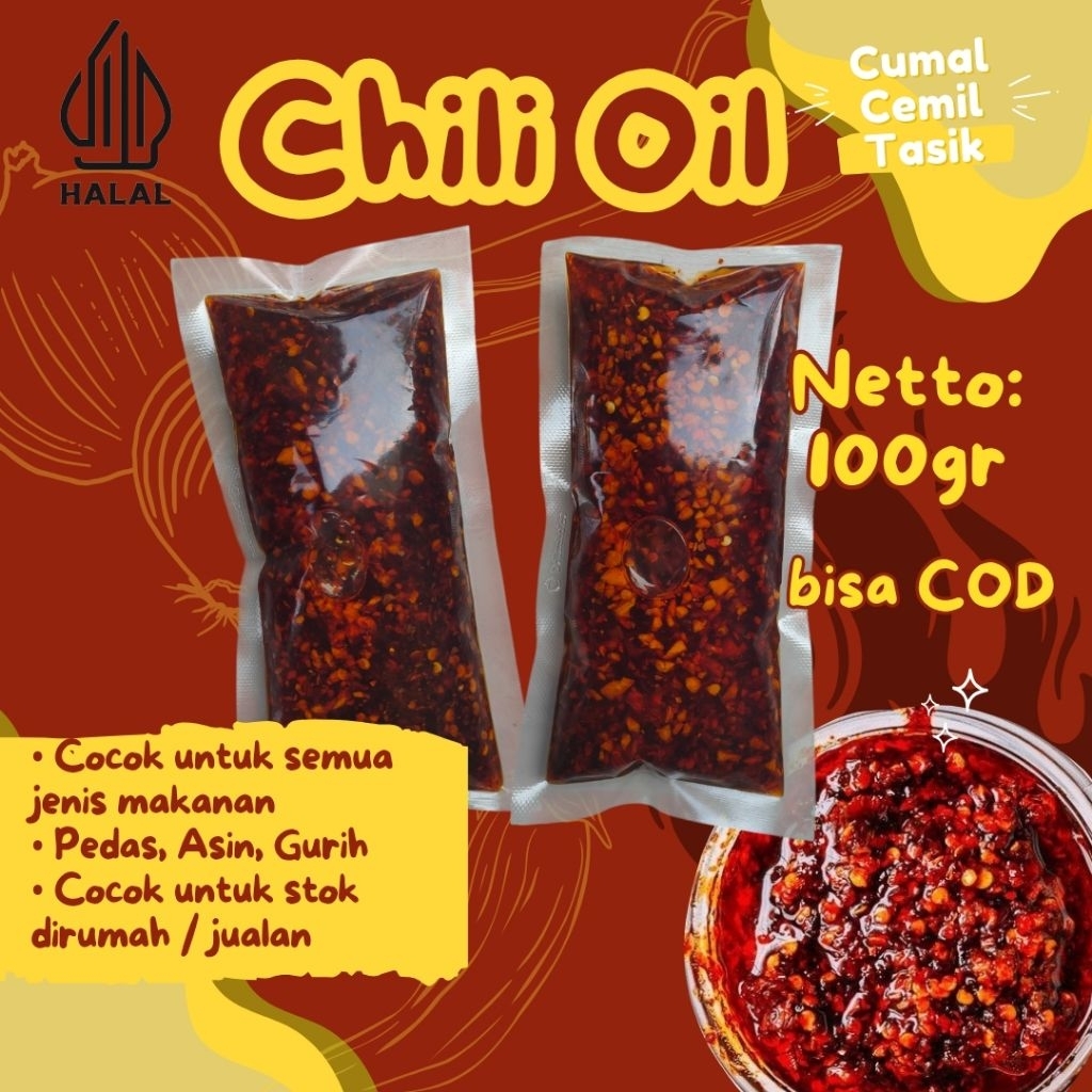 

Chili Oil 100 gr – Pedas Asin Gurih Halal, Praktis & Serbaguna