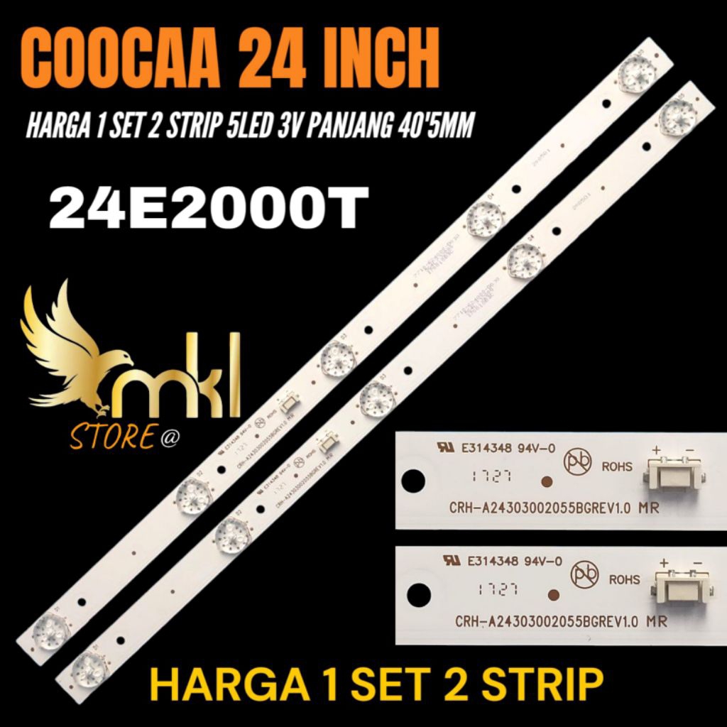 BACKLIGHT TV LED COOCAA 24 INCH 24E2000T BACKLIGHT TV LED COOCAA