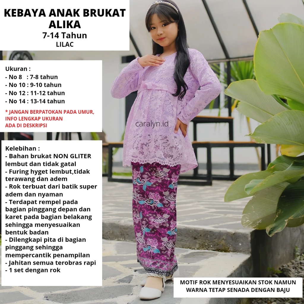 KEBAYA ANAK SEKOLAH TK PAUD SD 1-12 TAHUN KEBAYA ANAK KARTINI/KARNAVAL/FASHION SHOW/ACARA KELUARGA B