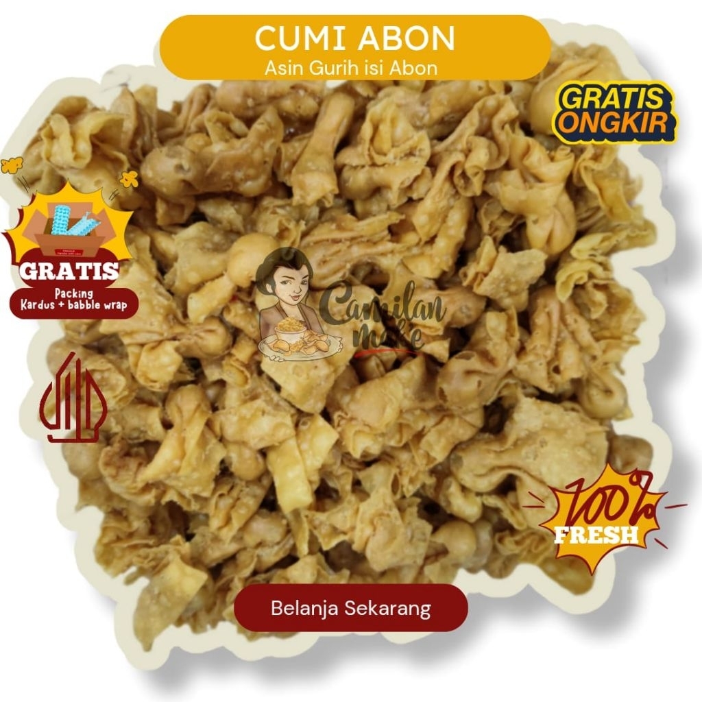 

CUMI PANGSIT ORI GURIH & PEDAS BALADO 1KG/ CAMILAN MAK'E/ SNACK KILOAN