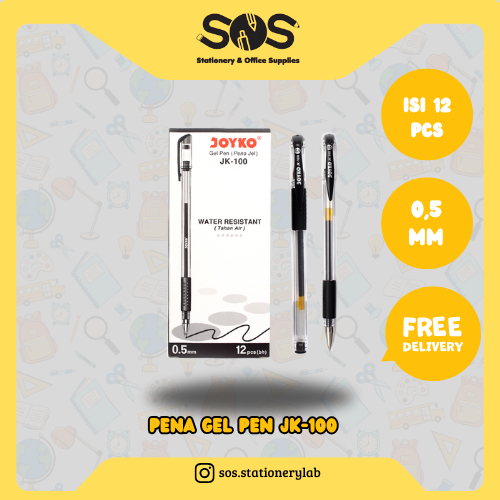 

Pena Gel Pen Water Resistant JK-100 Hitam