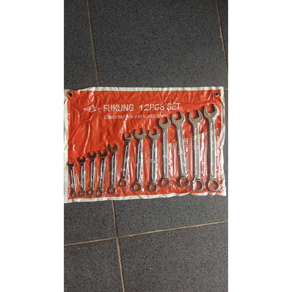 FUKUNG Kunci Ring Pas Fukung 12pcs 8-24mm / Kunci Ring Pas Fukung Original Set