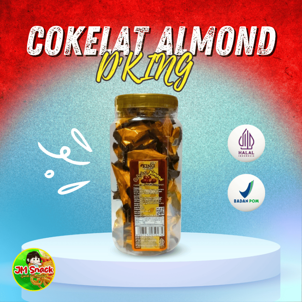 

Coklat Almond Toples D'King Isi 40pcs Cokelat Isi Kacang Almond Dking 80gr by JM Snack