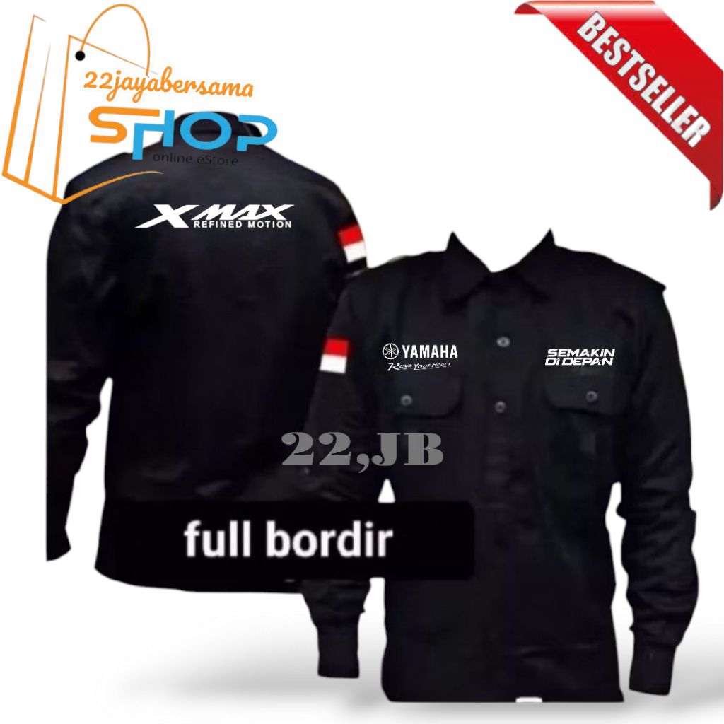 Kemeja YAMAHA XMAX • Baju Xmax • Seragam Yamaha Xmax lengan panjang bordir