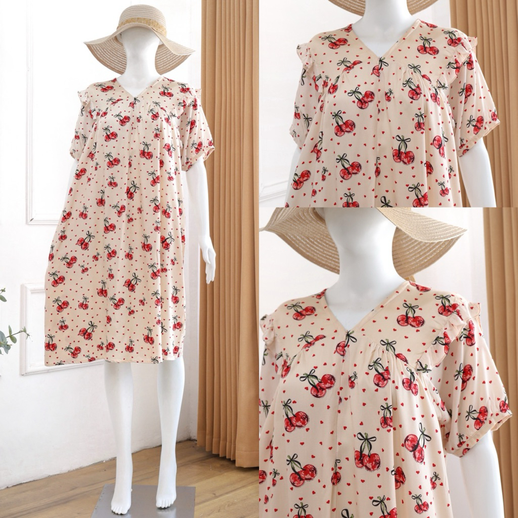 Syakilla dress Ld 120 cm | Dress rayon cantik | Daster rayon adem | Daster bumil | Daster jumbo | Da