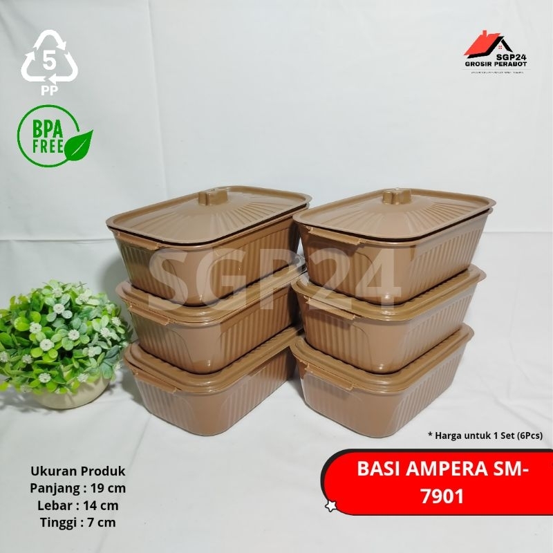 MARIFOOEM - SAMIAKU 6 PCS WADAH SAJI TUTUP AMPERA SM-7901 - BPA FREE MANGKUK & BASKOM