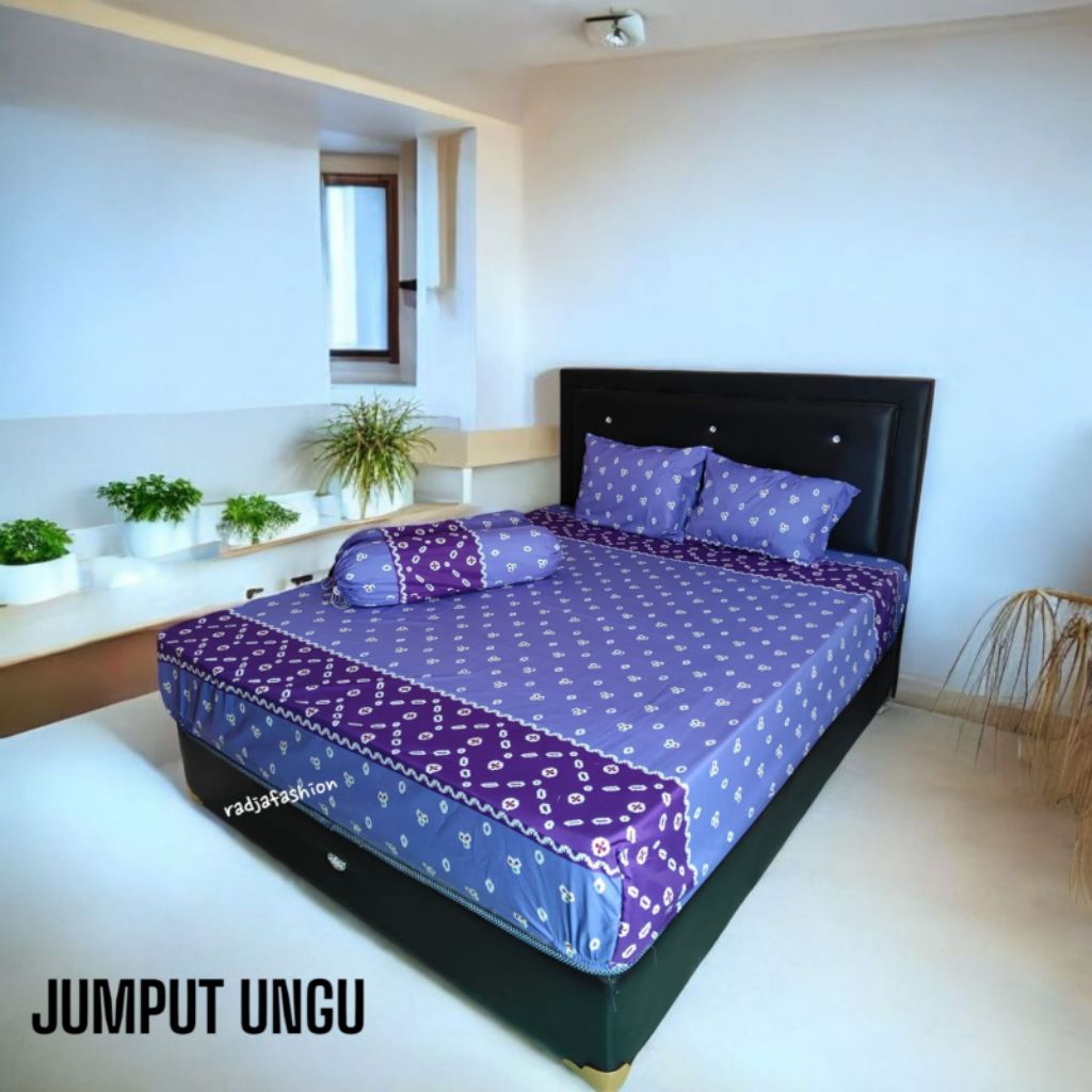 sprei jumputan ungu