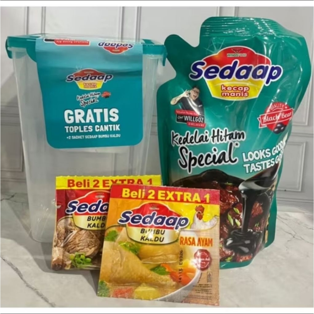 

Kecap sedaap 725gr free toples dan bumbu kaldu