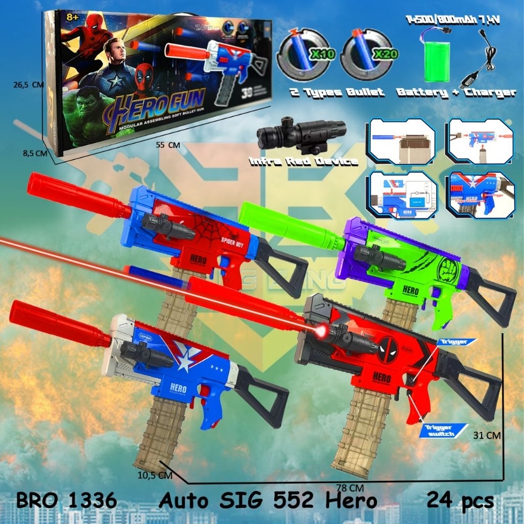 Mainan Anak Laki Laki tembak temmbakan Rapid FireSpiderman Pistol Pistolan Peluru Busa Nempel Soft B