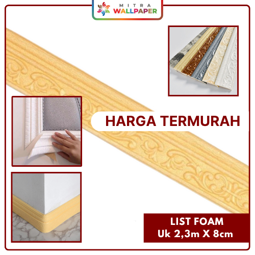 Stiker List Foam Dinding Wall Border Foam Tembok Stiker List Foam List Wallpaper Dinding Foam 3d