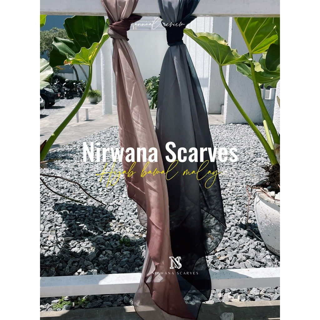 hijab segi empat gradasi 2 warna bawal premium malaysia