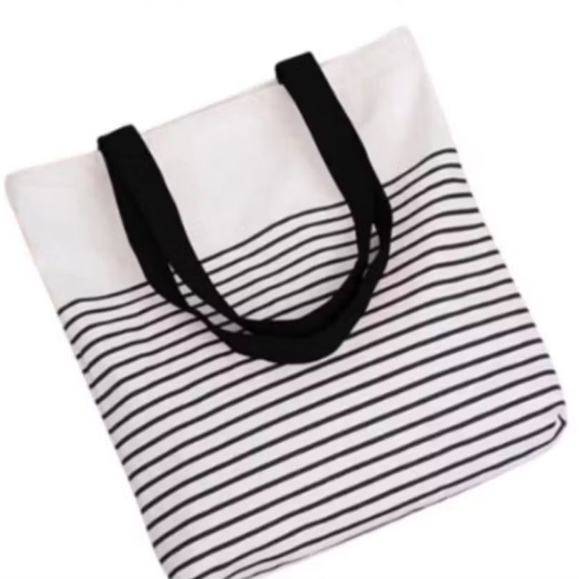 mp08 - Tas Tote Bag Wanita Kanvas Garis Termurah