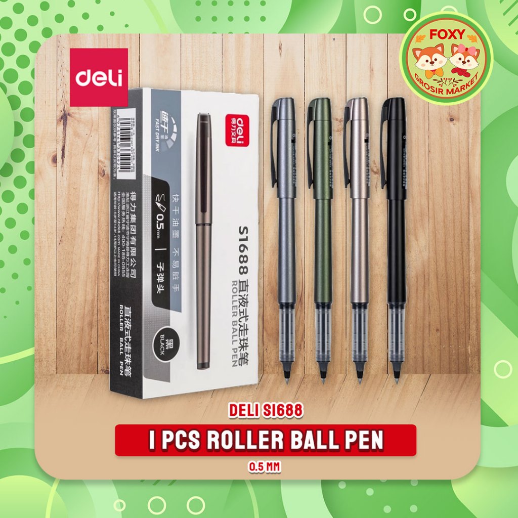 

Deli Roller Ball Pen / Pulpen Roller 0.5 mm Dapat Menulis Hingga 1100 Meter S1688